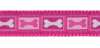 Bone Yard Hot Pink rozmiar L - kolorowa obroża dla psa