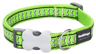 Reflective Bones Lime Green rozmiar L - obroża odblaskowa