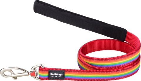 Design Rainbow Red rozmiar M - klasyczna smycz o długości 1,2m