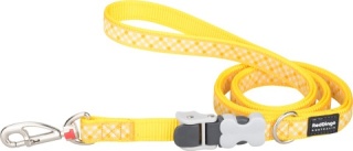 SuperLead Gingham Yellow rozmiar M - kolorowa regulowana smycz 1,1 m - 1,8 m