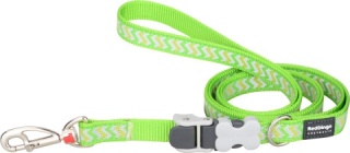 SuperLead Reflective Ziggy Green rozmiar M - odblaskowa regulowana smycz 1,1 m - 1,8 m