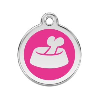 ID Tag z grawerem Bone in Bowl Hot Pink