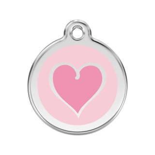 ID Tag z grawerem Coloured Heart - różowy