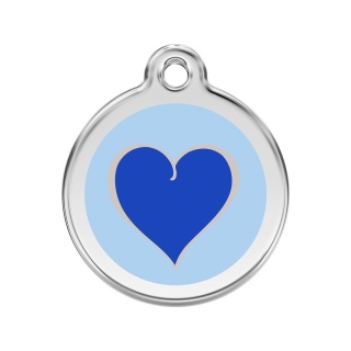ID Tag z grawerem Coloured Heart - niebieski