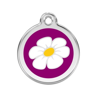ID Tag z grawerem Daisy Flower - fioletowy
