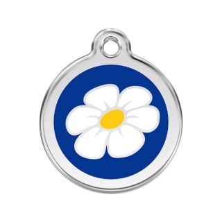 ID Tag z grawerem Daisy Flower - granatowy