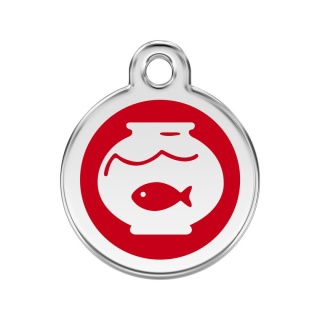 ID Tag z grawerem Fish Bowl - czerwony