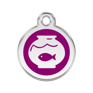 ID Tag z grawerem Fish Bowl - fioletowy