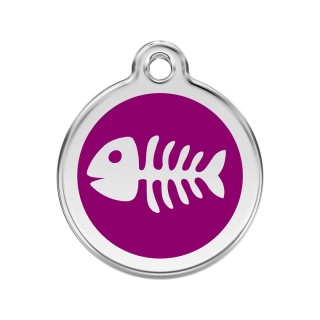 ID Tag z grawerem Fish Skeleton - fioletowy