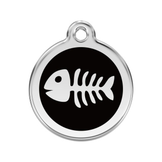 ID Tag z grawerem Fish Skeleton - czarny