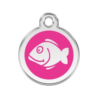 ID Tag z grawerem Fish - hot pink